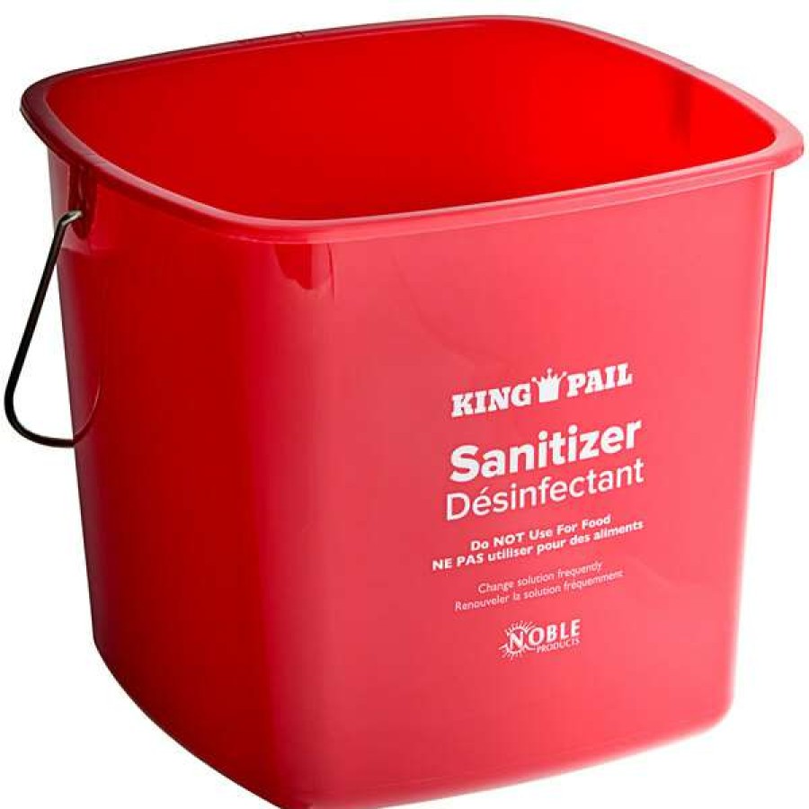 Cleaning Tools & Supplies * | Noble Products 6 Qt. Red Sanitizing Pail