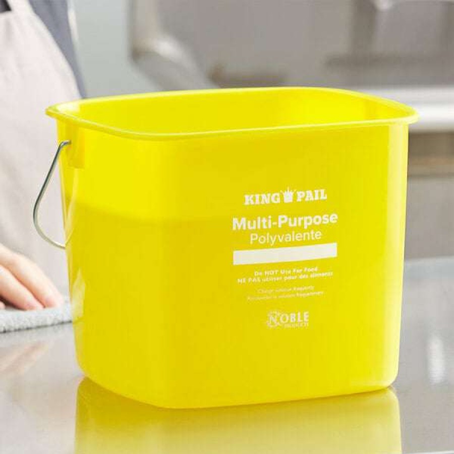 Cleaning Tools & Supplies * | Noble Products King-Pail 8 Qt. Yellow Cleaning Pail