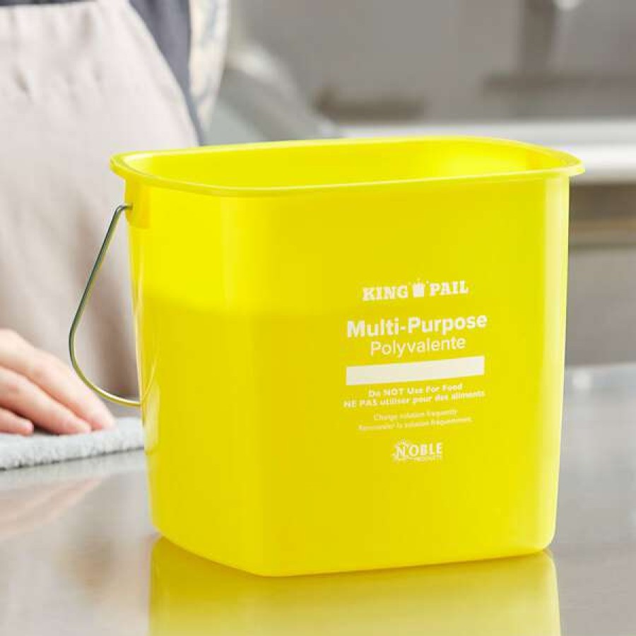 Cleaning Tools & Supplies * | Noble Products King-Pail 6 Qt. Yellow Cleaning Pail