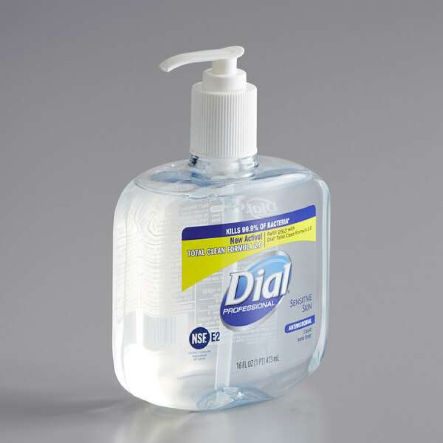 Hand Soap And Sanitizer * | Dial Dial Dia80784 Professional 16 Oz. Sensitive Skin Antibacterial Liquid Hand Soap 12/Case