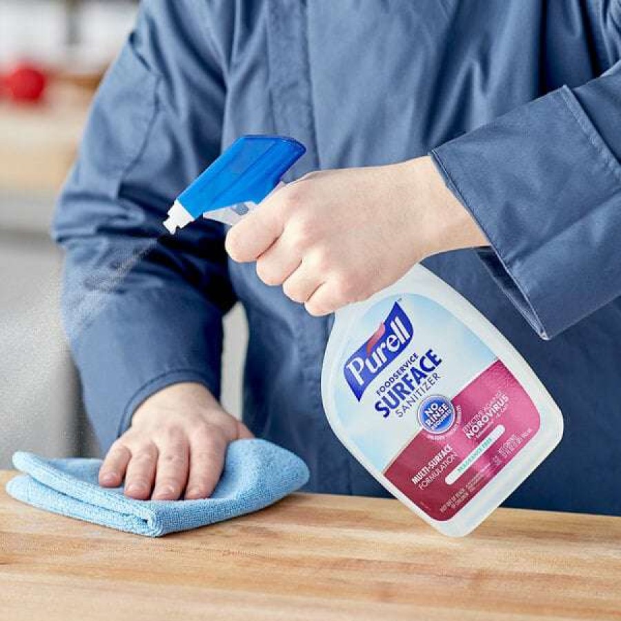 Cleaning Chemicals * | Purell Purell 3341-06 1 Qt. / 32 Oz. Fragrance Free Foodservice Surface Sanitizer With (2) Spray Triggers 6/Case