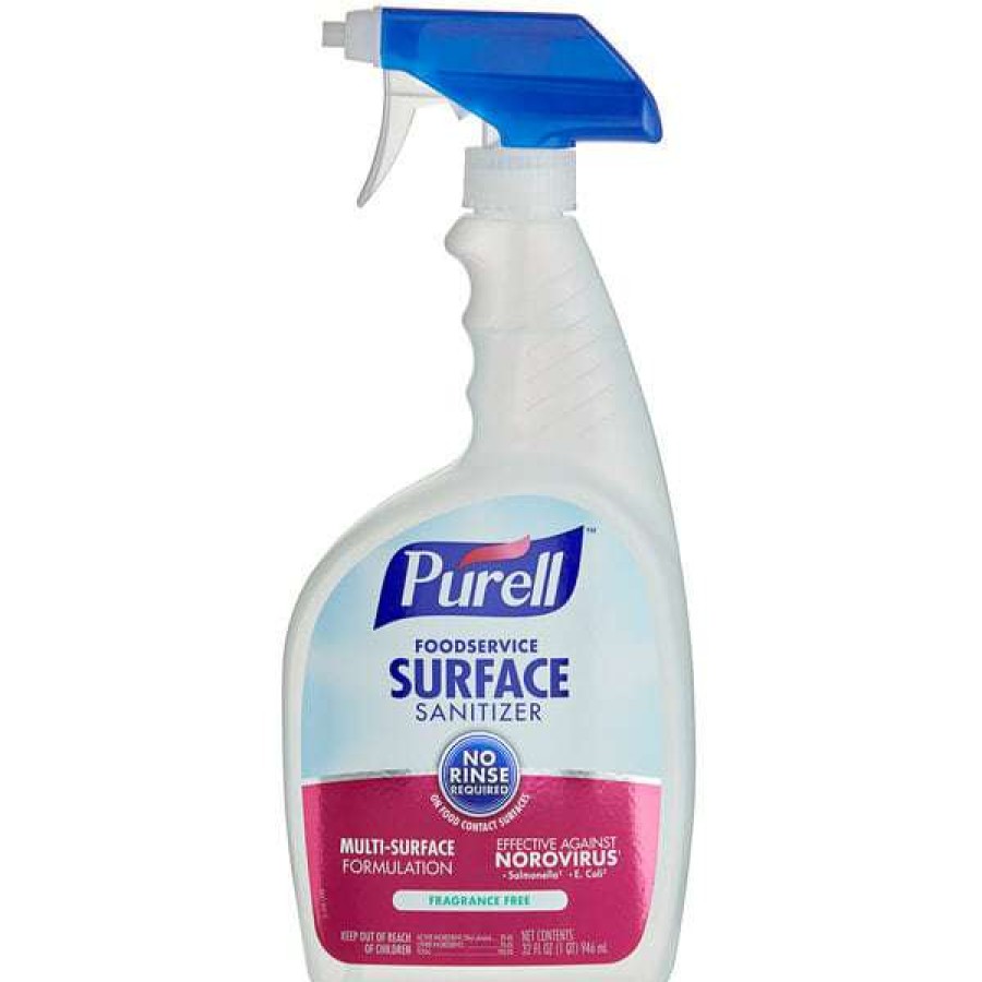 Cleaning Chemicals * | Purell Purell 3341-06 1 Qt. / 32 Oz. Fragrance Free Foodservice Surface Sanitizer With (2) Spray Triggers 6/Case