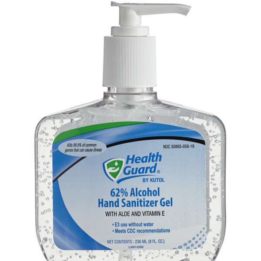 Hand Soap And Sanitizer * | Kutol 5619 Health Guard 8 Oz. Dye And Fragrance Free 62% Alcohol Instant Hand Sanitizer Gel