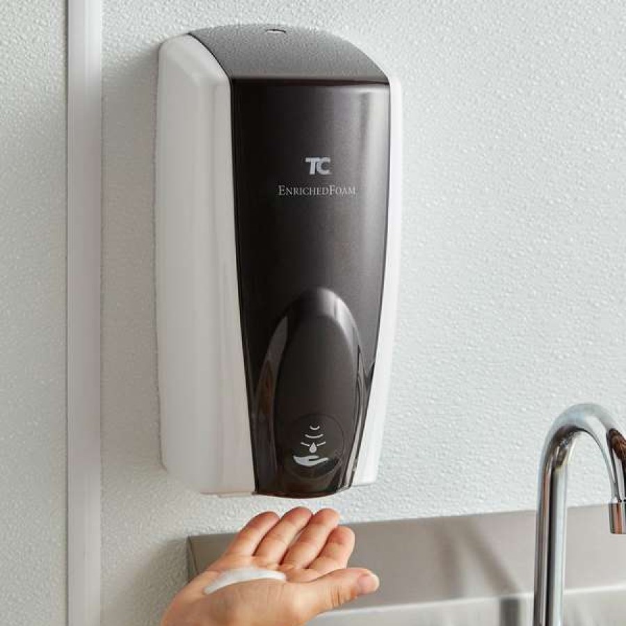 Hand Soap And Sanitizer * | Rubbermaid Fg750138 Autofoam 1100 Ml White / Black Pearl Automatic Hands-Free Soap Dispenser