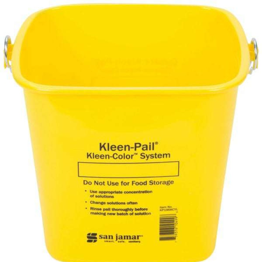 Cleaning Tools & Supplies * | San Jamar Kp196Kcyl 6 Qt. Yellow Cleaning Kleen-Color Pail