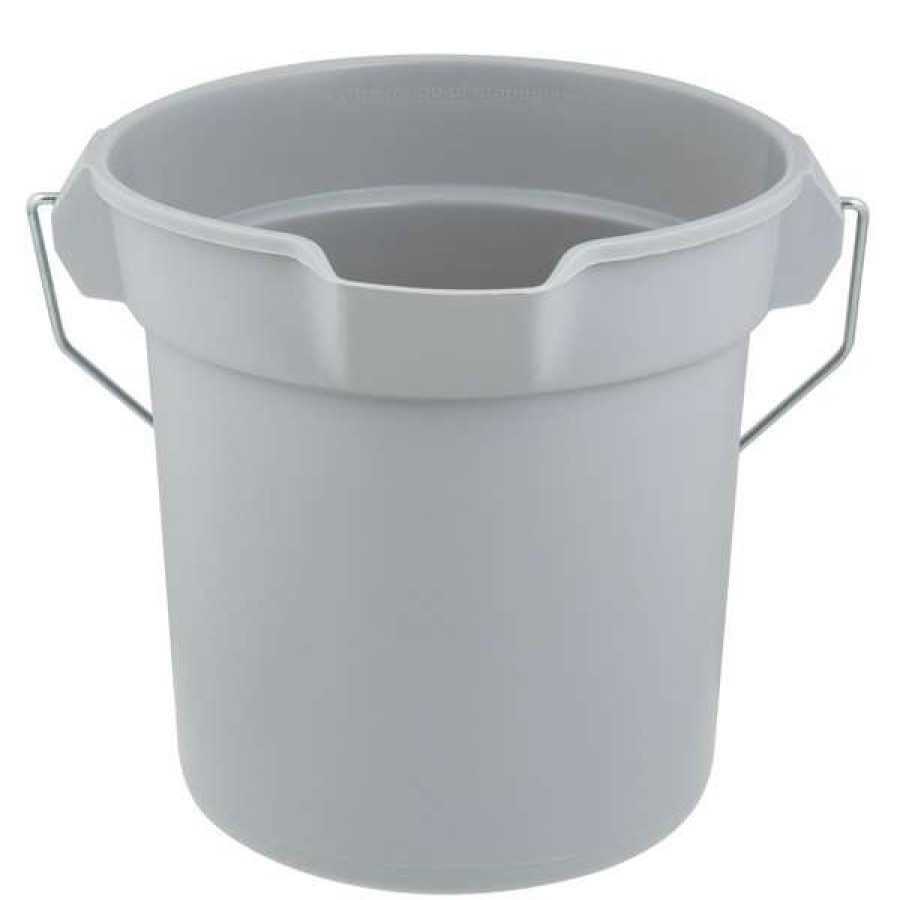 Cleaning Tools & Supplies * | Rubbermaid Fg296300Gray Brute 10 Qt. Gray Round Bucket