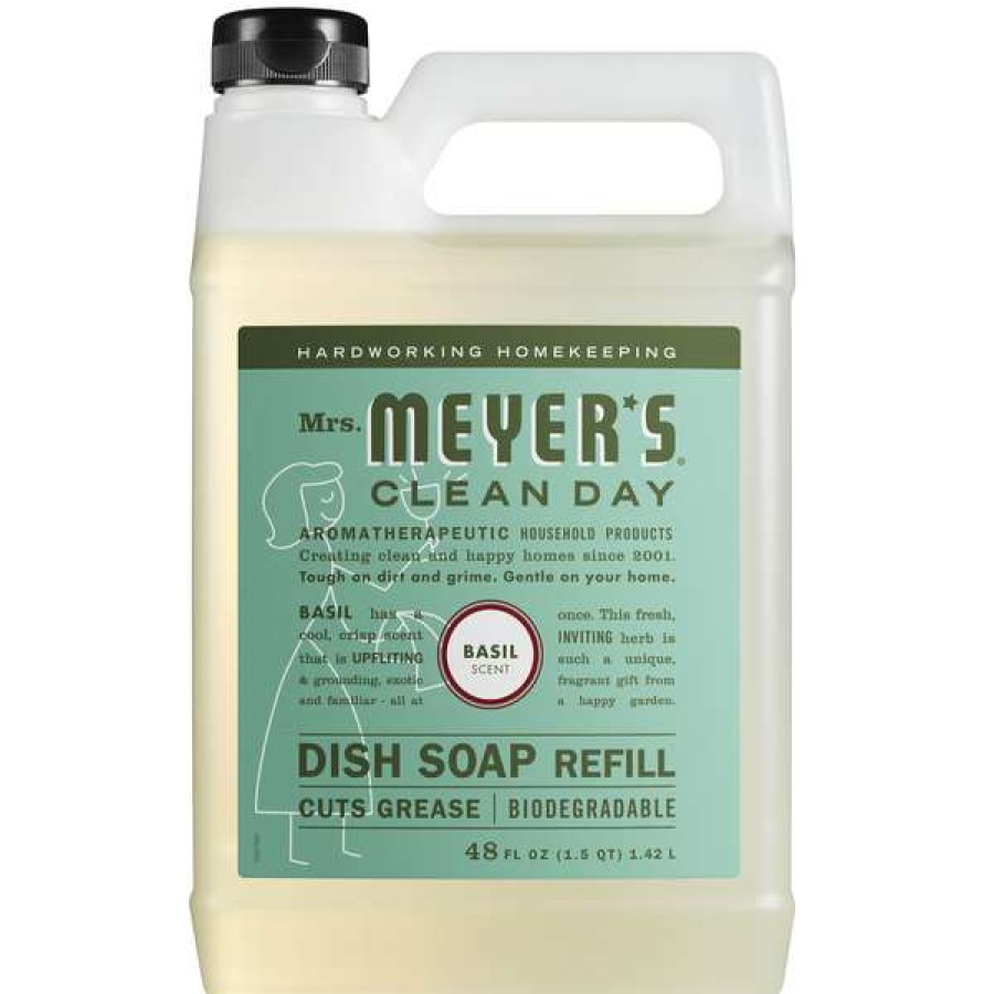 Cleaning Chemicals * | Mrs. Meyer'S Mrs. Meyer'S Clean Day 347545 48 Oz. Basil Scented Dish Soap Refill 6/Case