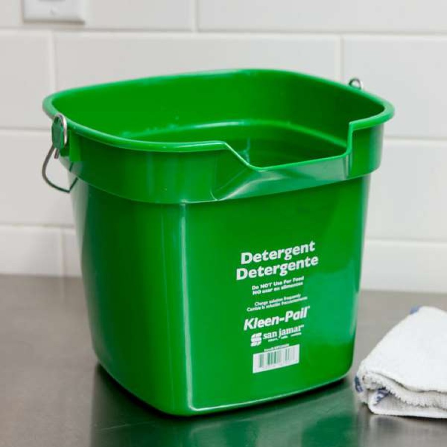 Cleaning Tools & Supplies * | San Jamar Kp320Gn 10 Qt. Green Cleaning Kleen-Pail