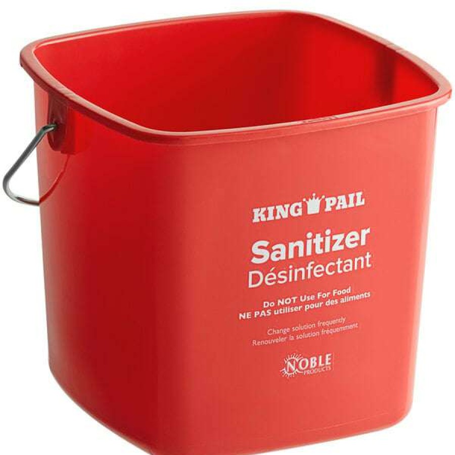 Cleaning Tools & Supplies * | Noble Products 3 Qt. Red Sanitizing Pail