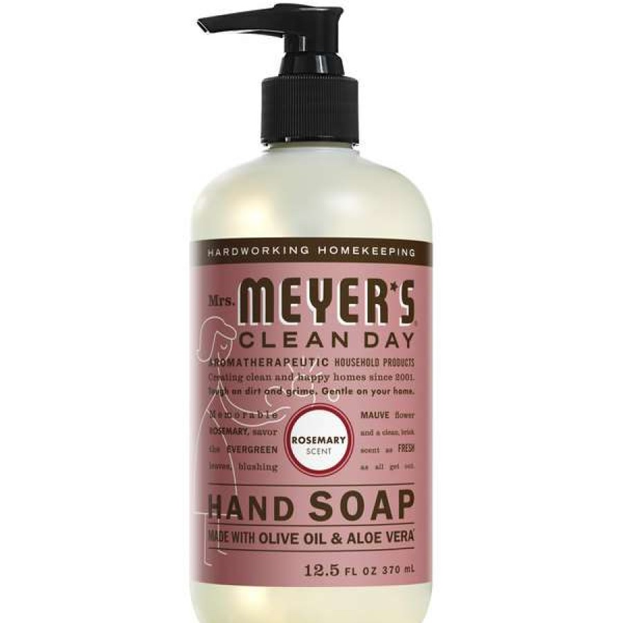 Hand Soap And Sanitizer * | Mrs. Meyer'S Mrs. Meyer'S Clean Day 662033 12.5 Oz. Rosemary Scented Hand Soap With Pump 6/Case