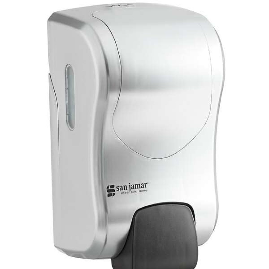 Hand Soap And Sanitizer * | San Jamar Sf970Ss Summit Rely Silver Manual Foam Hand Soap And Sanitizer Dispenser 5 3/16 X 4 X 8 7/8