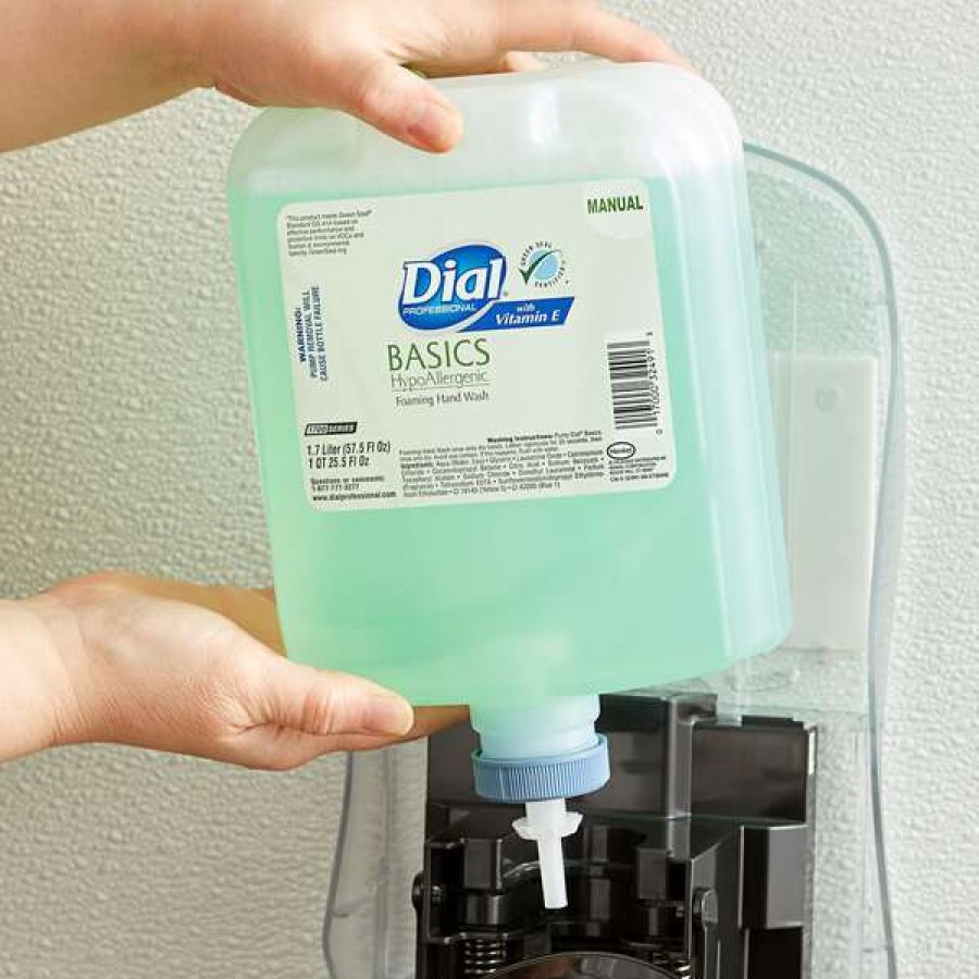 Hand Soap And Sanitizer * | Dial Dial Basics Dia32493 1.7 Liter Hypoallergenic Vitamin E Foaming Hand Wash Refill 3/Case