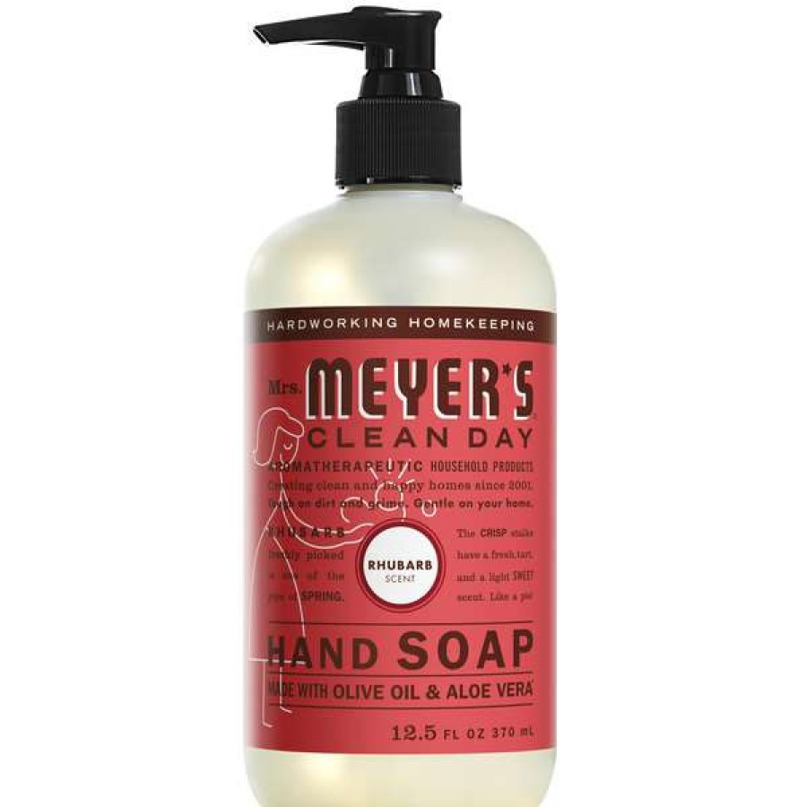 Hand Soap And Sanitizer * | Mrs. Meyer'S Mrs. Meyer'S Clean Day 652199 12.5 Oz. Rhubarb Scented Hand Soap With Pump 6/Case