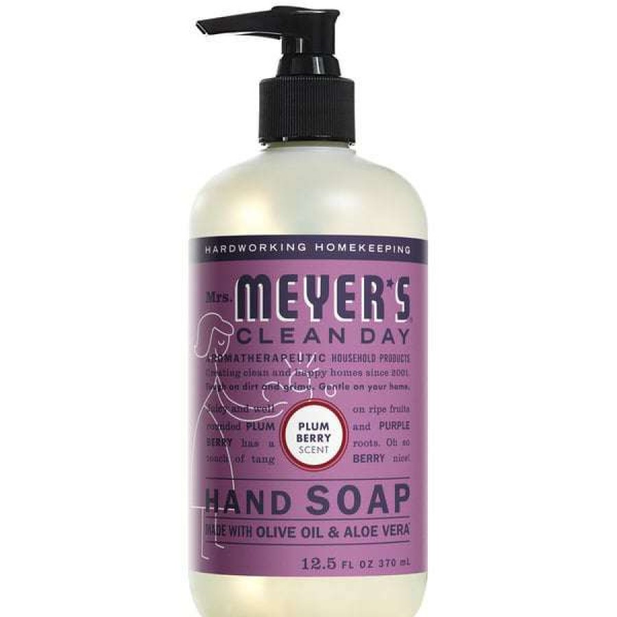 Hand Soap And Sanitizer * | Mrs. Meyer'S Mrs. Meyer'S Clean Day 313582 12.5 Oz. Plum Berry Scented Hand Soap With Pump 6/Case