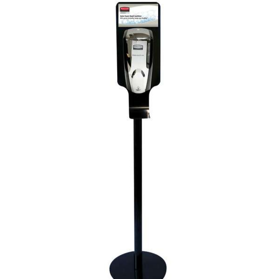 Hand Soap And Sanitizer * | Rubbermaid Fg750824 Autofoam Black Metal Hand Sanitizer Station Stand