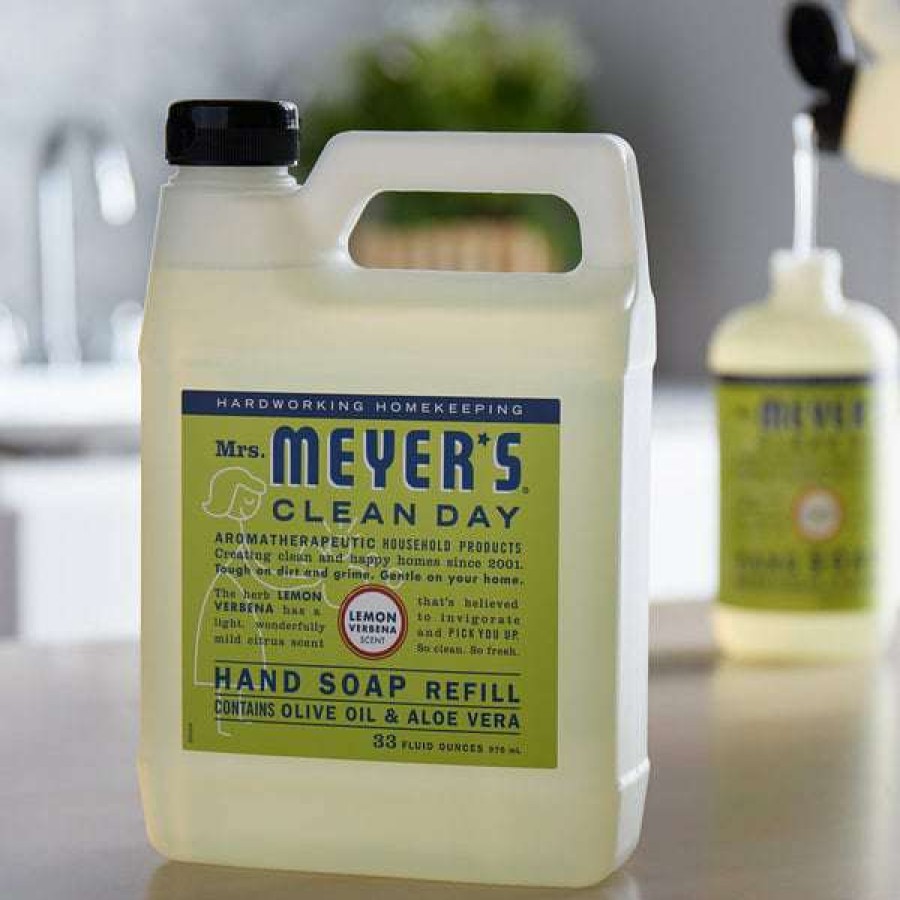 Hand Soap And Sanitizer * | Mrs. Meyer'S Mrs. Meyer'S Clean Day 651327 33 Oz. Lemon Verbena Scented Hand Soap Refill 6/Case