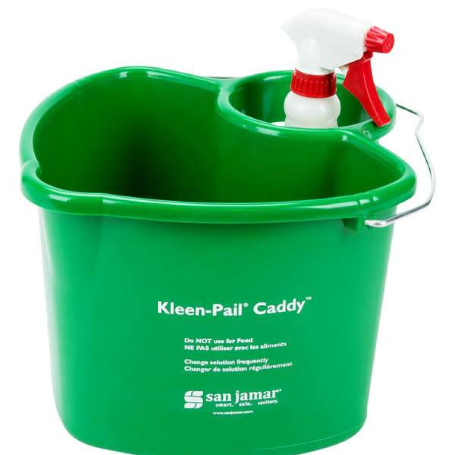 Cleaning Tools & Supplies * | San Jamar Kp500 Kleen-Pail Cleaning Caddy With Pail And Spray Bottle