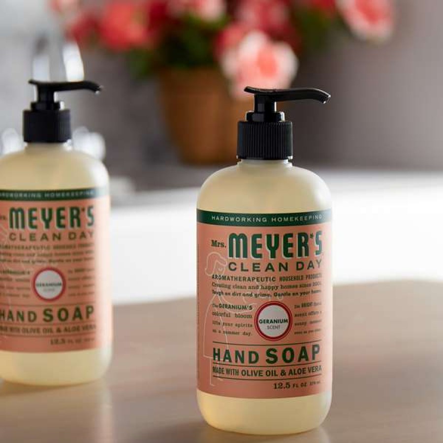 Hand Soap And Sanitizer * | Mrs. Meyer'S Mrs. Meyer'S Clean Day 651332 12.5 Oz. Geranium Scented Hand Soap With Pump 6/Case