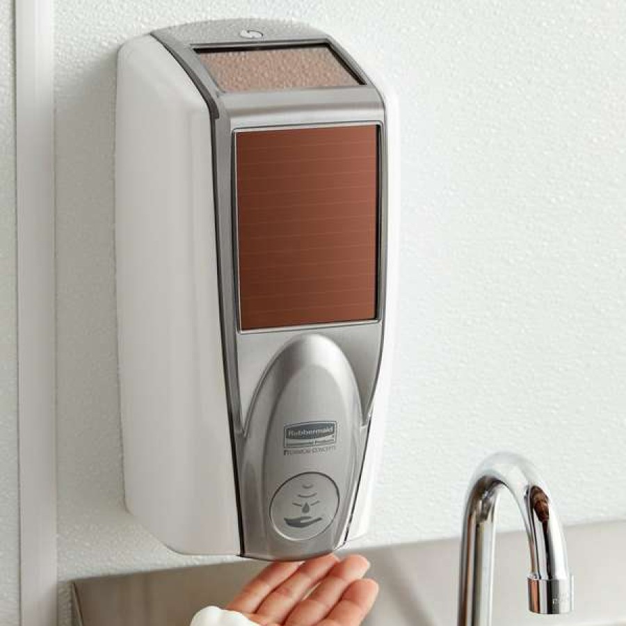 Hand Soap And Sanitizer * | Rubbermaid 1980828 Lumecel 1100 Ml White / Grey Pearl Automatic Hands Free Soap Dispenser