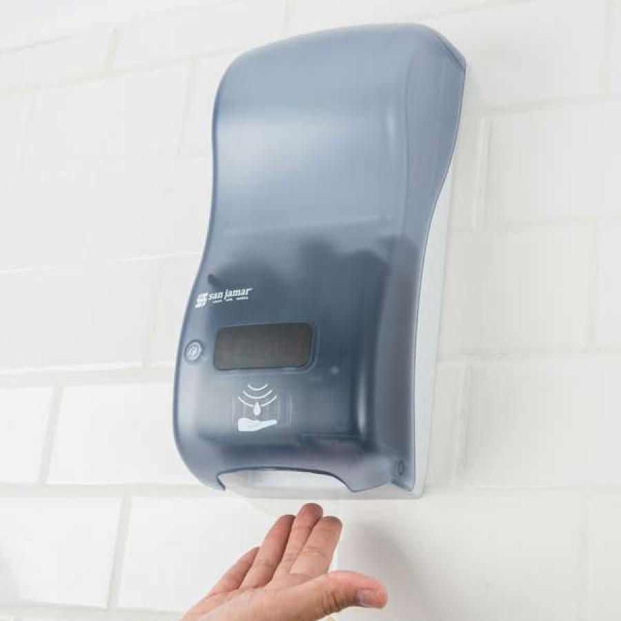 Hand Soap And Sanitizer * | San Jamar Shf900Tbl Rely Arctic Blue Hybrid Touchless Foam Soap Dispenser 5 1/2 X 4 X 12