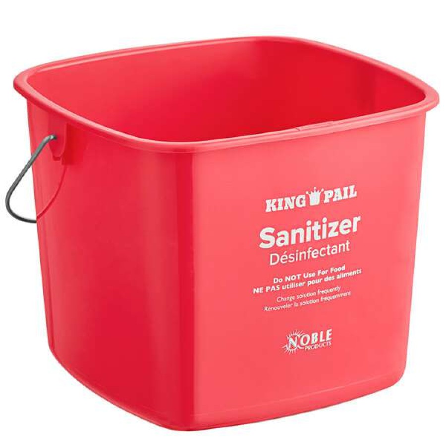 Cleaning Tools & Supplies * | Noble Products King-Pail 8 Qt. Red Sanitizing Pail