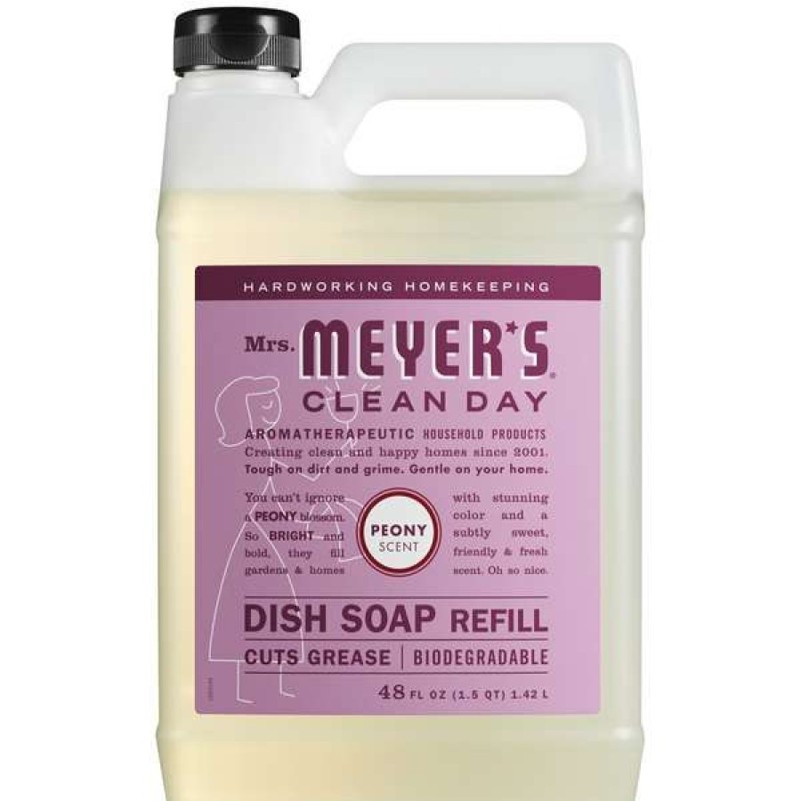 Cleaning Chemicals * | Mrs. Meyer'S Mrs. Meyer'S Clean Day 347631 48 Oz. Peony Scented Dish Soap Refill 6/Case