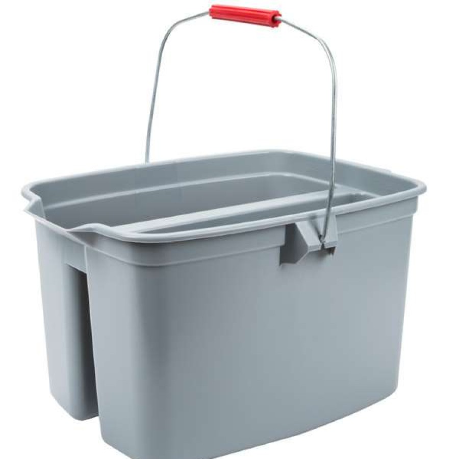 Cleaning Tools & Supplies * | Rubbermaid Fg262888Gray 19 Qt. Divided Gray Bucket