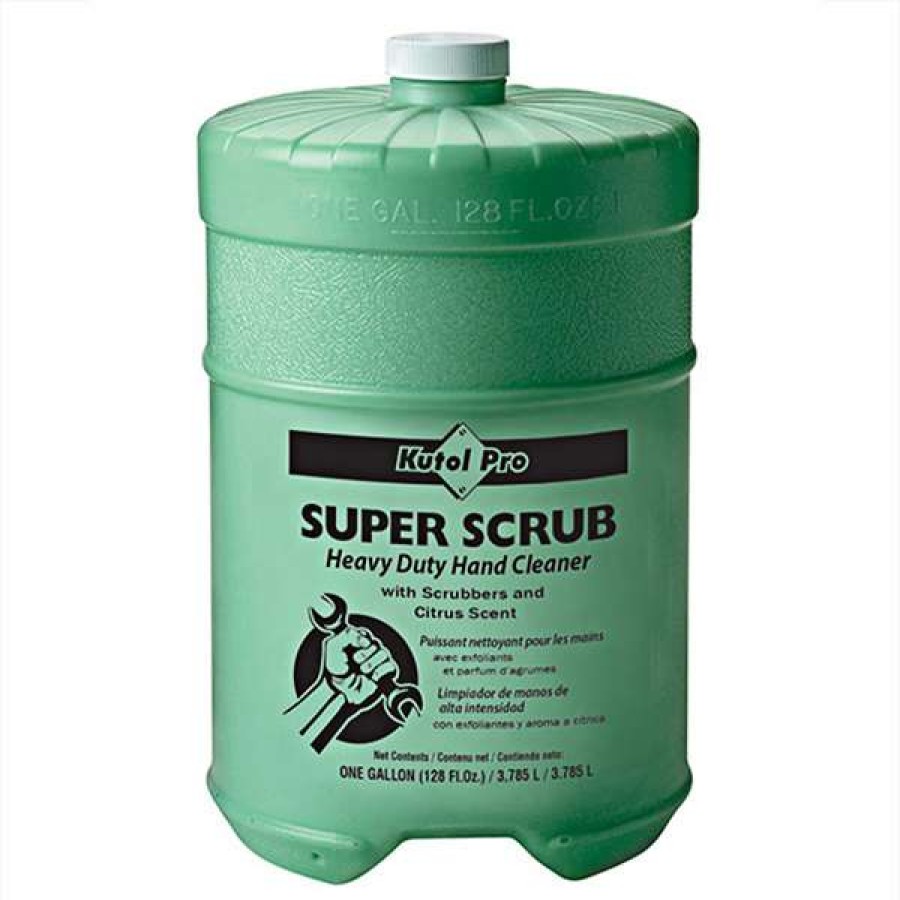 Hand Soap And Sanitizer * | Kutol Pro 4507 Super Scrub Citrus Scented Heavy-Duty Hand Cleaner With Scrubbers Flat Top 1 Gallon Container 4/Case