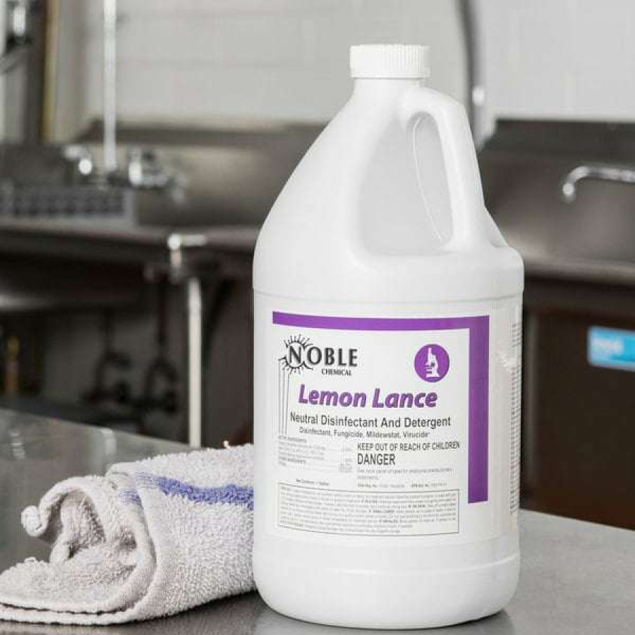 Cleaning Chemicals * | Noble Chemical 1 Gallon / 128 Oz. Lemon Lance Lemon Disinfectant & Detergent Cleaner 4/Case