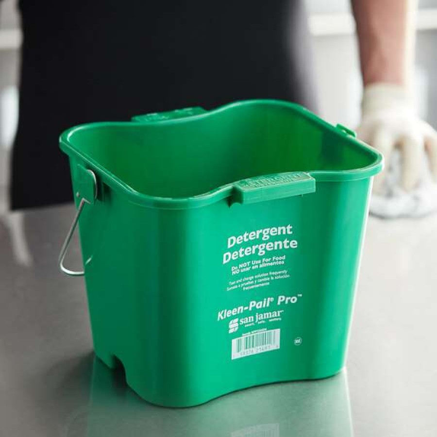 Cleaning Tools & Supplies * | San Jamar Kpp256Gn 8 Qt. Green Cleaning Kleen-Pail Pro Bucket