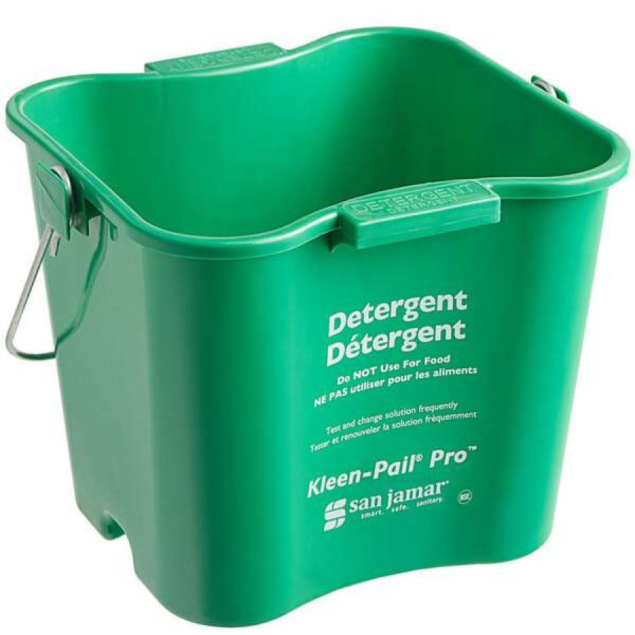 Cleaning Tools & Supplies * | San Jamar Kpp256Gn 8 Qt. Green Cleaning Kleen-Pail Pro Bucket