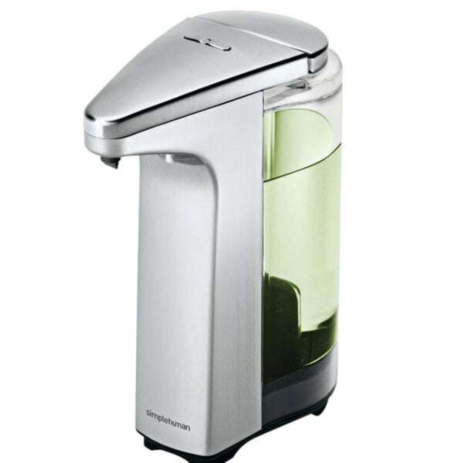 Hand Soap And Sanitizer * | Simplehuman St1023 8 Oz. Brushed Nickel Soap / Sanitizer Dispenser With Touchless Sensor Pump And Soap Sample