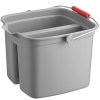 Cleaning Tools & Supplies * | Rubbermaid Fg261700Gray 17 Qt. Divided Gray Bucket