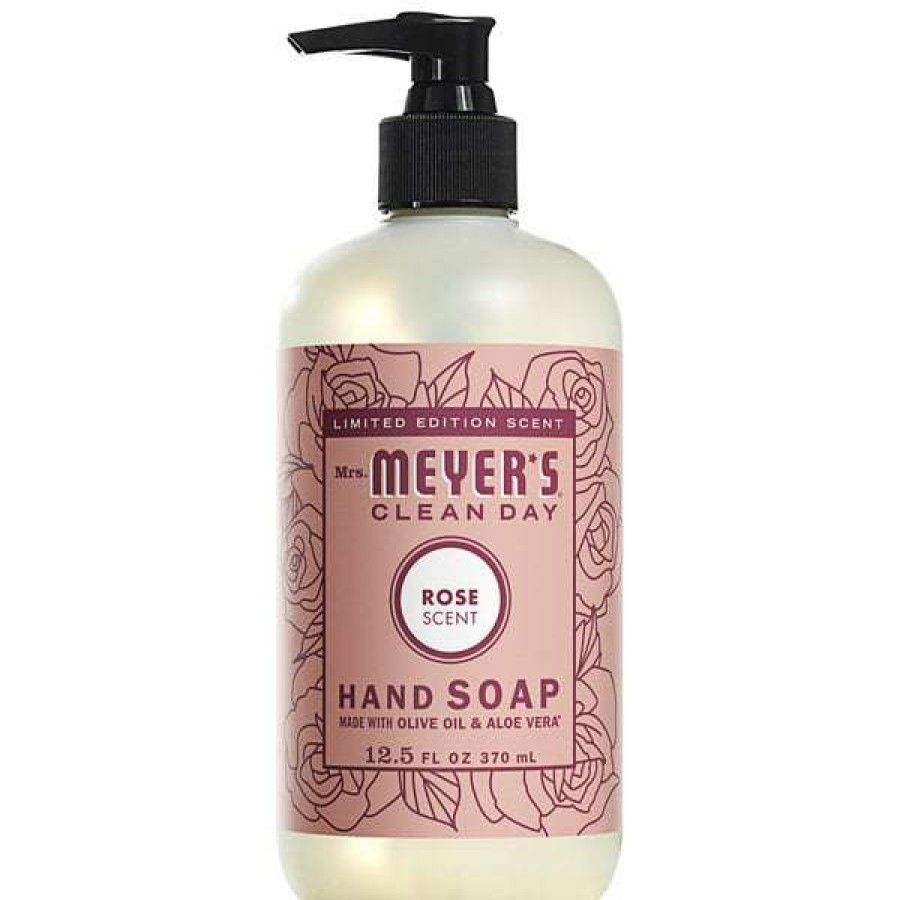 Hand Soap And Sanitizer * | Mrs. Meyer'S Mrs. Meyer'S Clean Day 316561 12.5 Oz. Rose Scented Hand Soap With Pump 6/Case