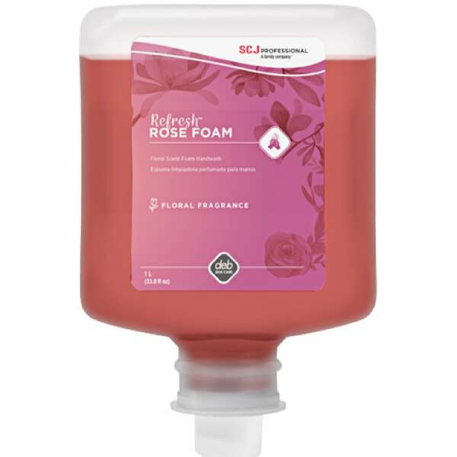 Hand Soap And Sanitizer * | Sc Johnson Professional Refresh Rfw1L 1 Liter Rose Foaming Hand Soap 6/Case