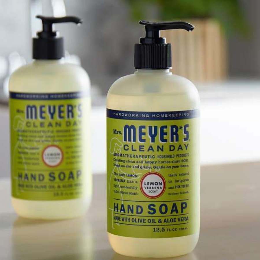 Hand Soap And Sanitizer * | Mrs. Meyer'S Mrs. Meyer'S Clean Day 651321 12.5 Oz. Lemon Verbena Scented Hand Soap With Pump 6/Case