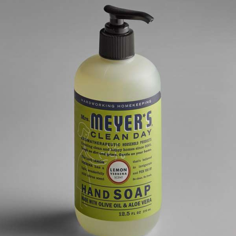 Hand Soap And Sanitizer * | Mrs. Meyer'S Mrs. Meyer'S Clean Day 651321 12.5 Oz. Lemon Verbena Scented Hand Soap With Pump 6/Case